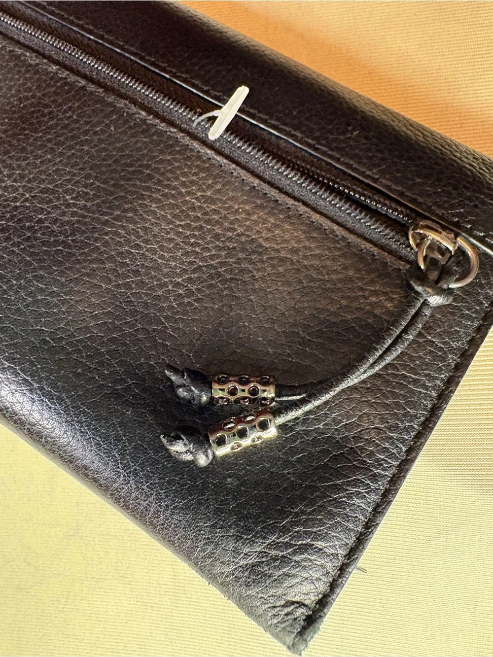 Via Spiga Black Leather Studded Clutch Wallet